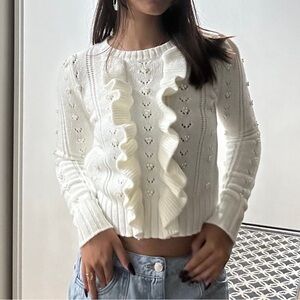 INDUSTRY White Pearl Detailed Sweater